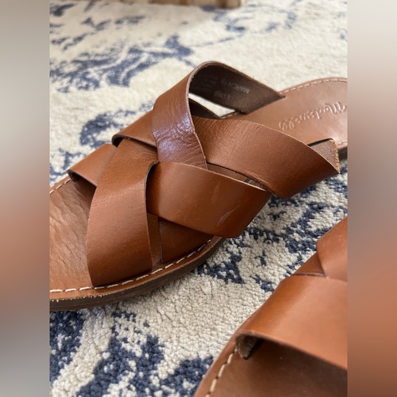 Madewell Boardwalk Woven Slide Sandal in English Saddle - Picture 8 of 10